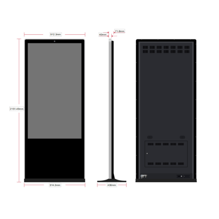 Kimex 161-6570 - Video Totem 65'', 4K, 500 cd, 24/7, Indoor