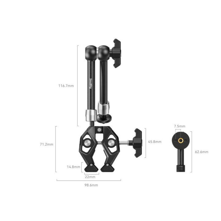 SmallRig 4454 - Crab-Shaped Clamp with Magic Arm