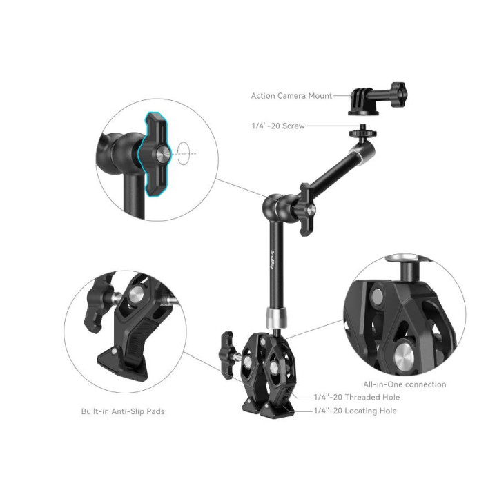 SmallRig 4454 - Crab-Shaped Clamp with Magic Arm