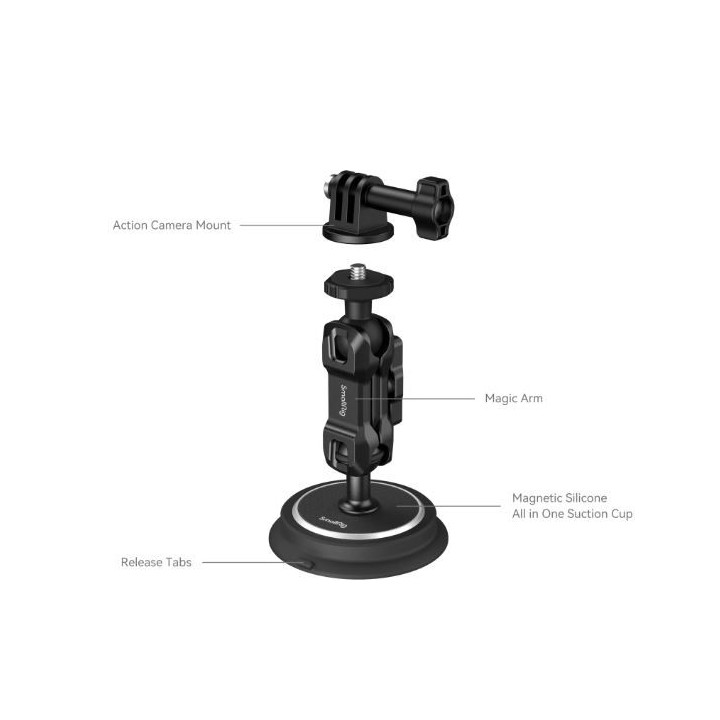 SmallRig 4466 - Magic Arm Magnetic Suction Cup Mounting Support Kit for Action Cameras
