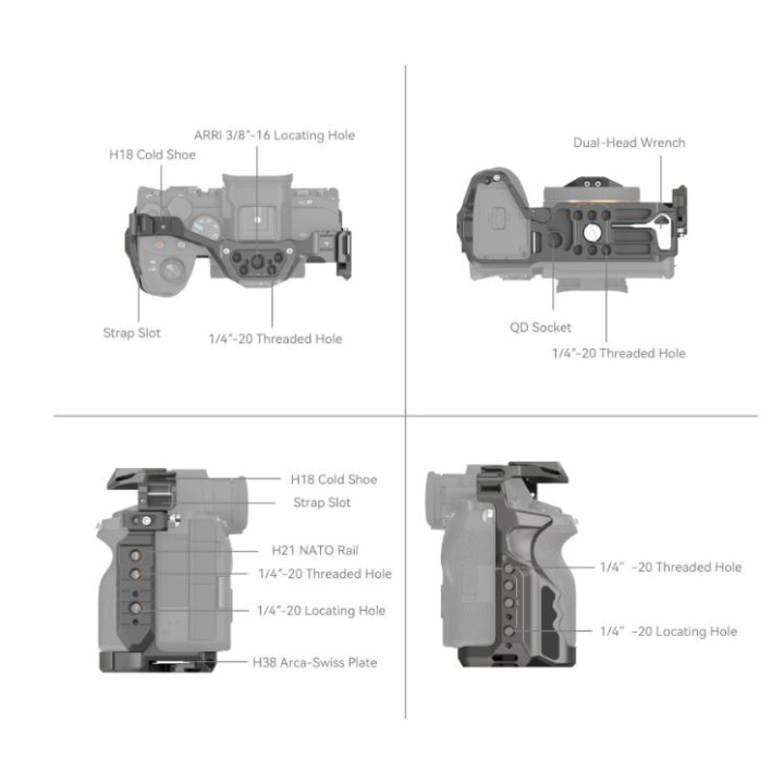 SmallRig 4539 - HawkLock Quick Release Advanced Cage Kit for Sony Alpha 7R V / Alpha 7 IV / Alpha 7S III
