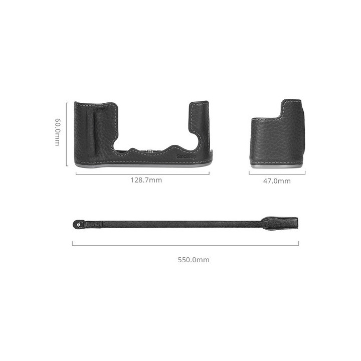 SmallRig 4709 - Leather Half Case Kit for FUJIFILM X-T50 (Black)