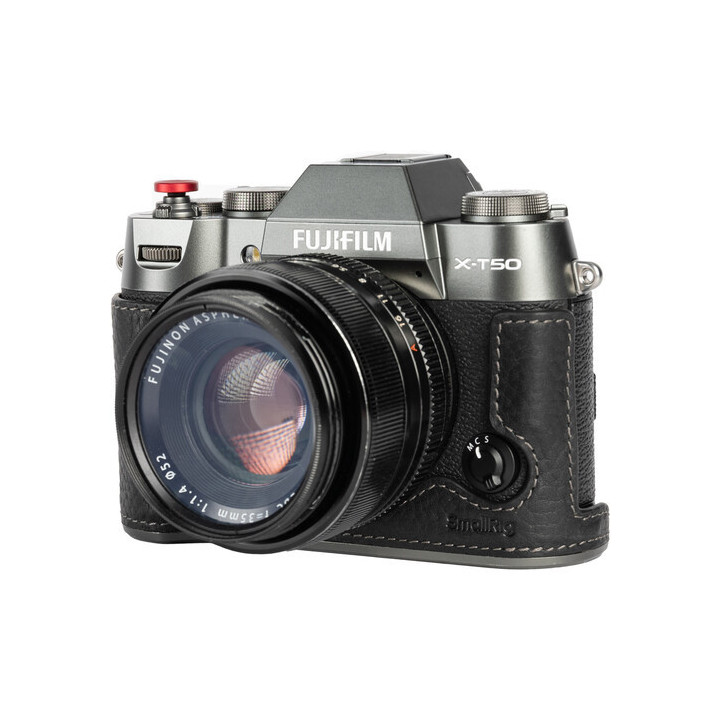 SmallRig 4709 - Leather Half Case Kit for FUJIFILM X-T50 (Black)