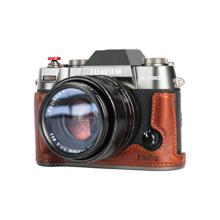 SmallRig 4710 - Leather Half Case Kit for FUJIFILM X-T50 (Brown)