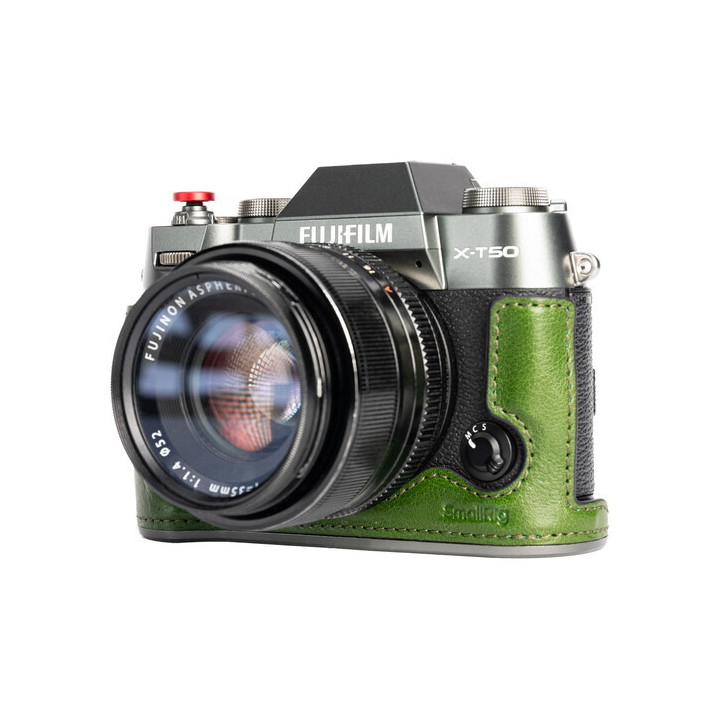 SmallRig 4711 - Leather Half Case Kit for FUJIFILM X-T50 (Green)