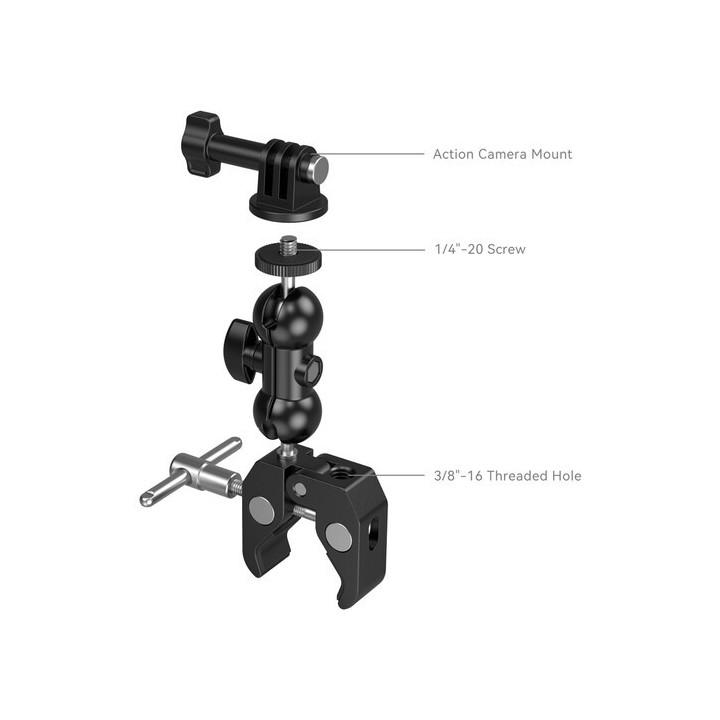 SmallRig 1138B - Crab-Shaped Clamp Kit with Ballhead Magic Arm