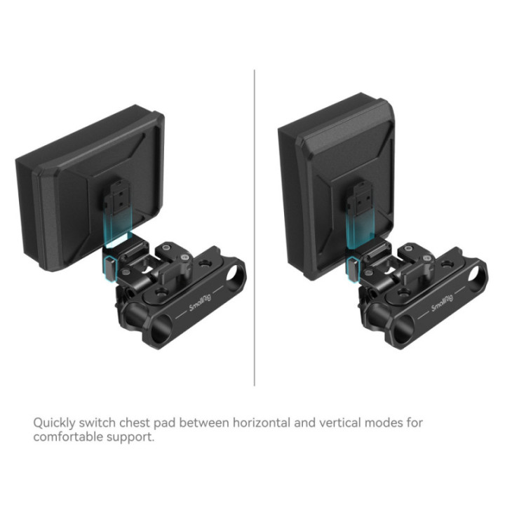SmallRig MD3183B - Multi-Adjustable Chest Pad Mount Plate with Rod Clamp