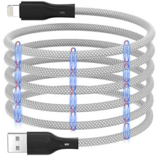 Magtame A-L 1M Silver White - USB A to USB Lightning Cable 1m Silver white