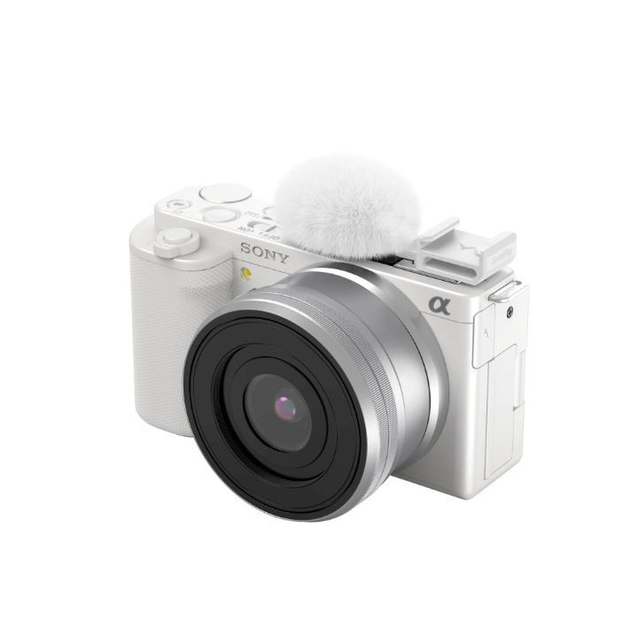 SmallRig 4734 - Cold Shoe Adapter with Furry Windscreen (White) for Sony ZV series cameras