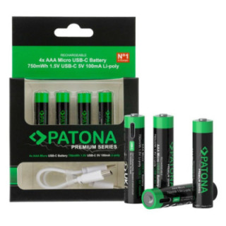 Patona 1409 - Premium Battery 4x Micro AAA USB-C