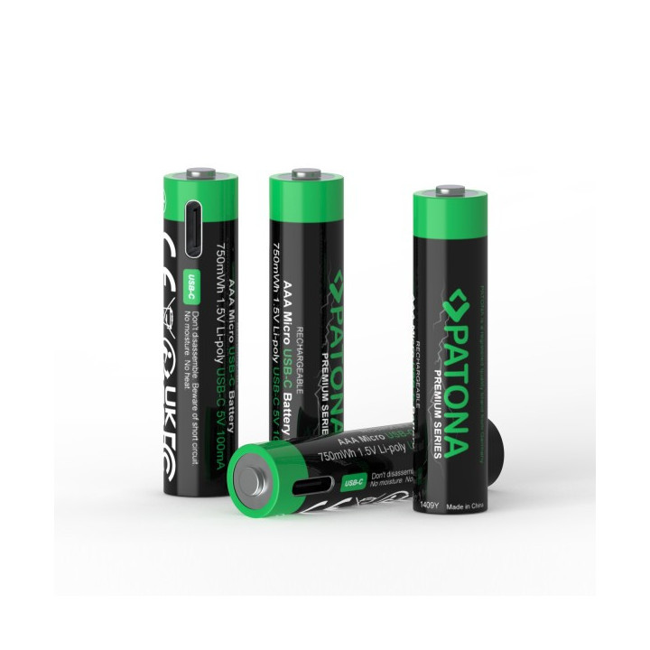 Patona 1409 - Premium Battery 4x Micro AAA USB-C