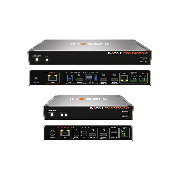 Inogeni INO-TOGGLE-ROOMS XT - Toggle Rooms 3-Host USB/HDMI Switcher with Laptop Hub Extension