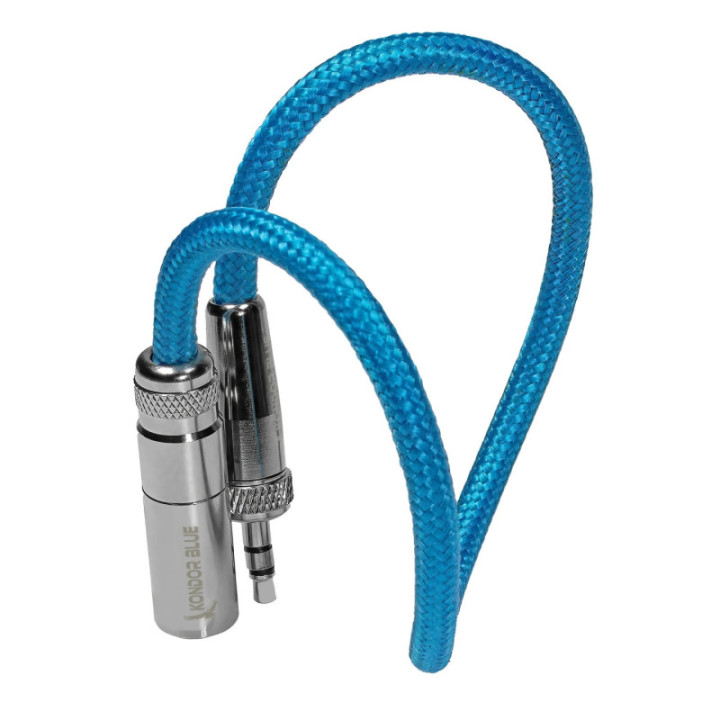 Kondor Blue 12" Mini XLR to 3.5mm TRS Locking Screw Plug for Lavalier/Lapels