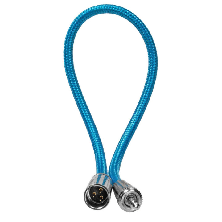 Kondor Blue 12" Mini XLR to 3.5mm TRS Locking Screw Plug for Lavalier/Lapels