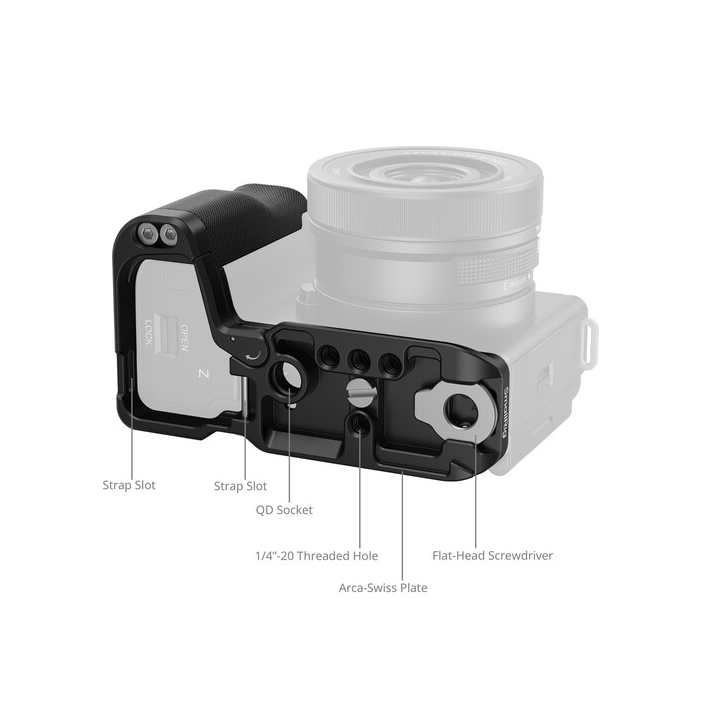 SmallRig 4778 - L-Shape Mount Plate with Silicone Handle for Sony ZV-E10 II