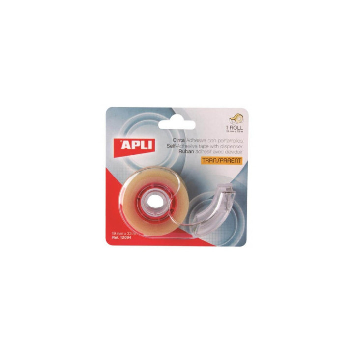 Cineboutique A-06AGIPATRANS - Transparent adhesive tape + dispenser (19 mm x 33 m)