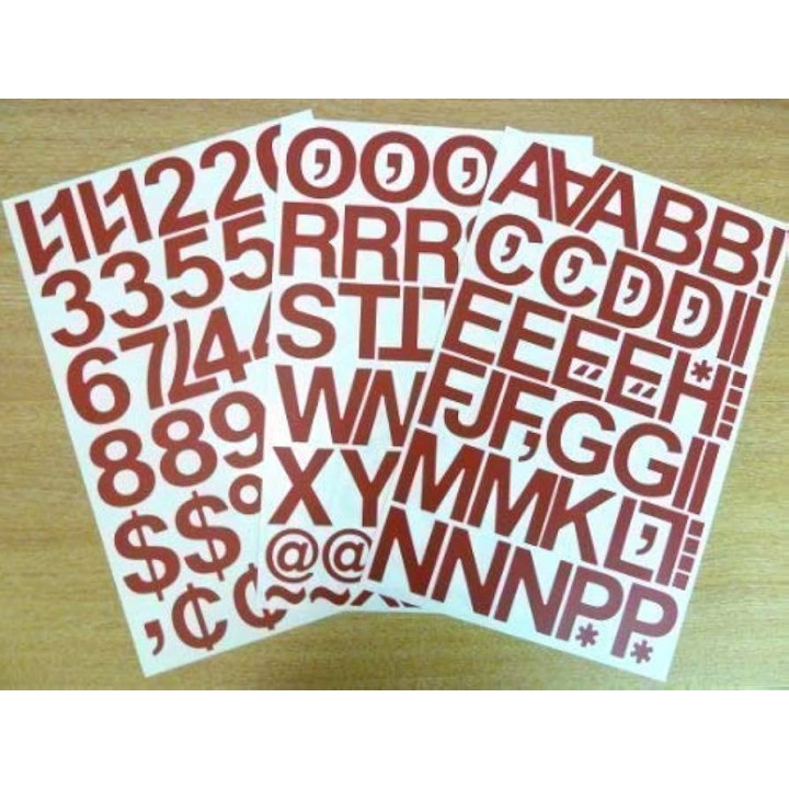 Cineboutique A-06LET50RO - Adhesive Letters 50 mm - Red