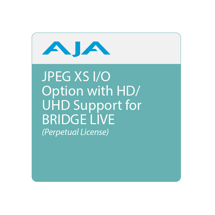 AJA BLVE-JXS04 - JPEG XS I/O Option with HD/UHD Support for BRIDGE LIVE (Perpetual License)