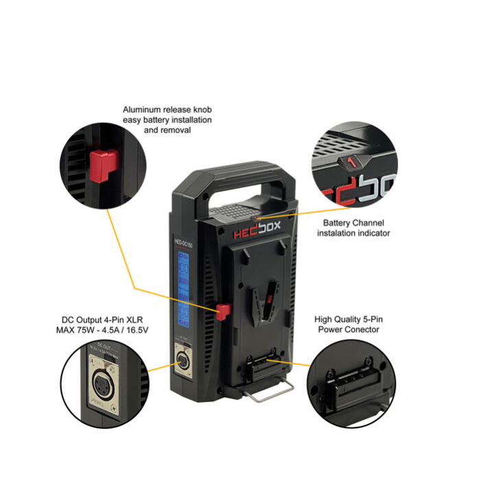 Hedbox PROBANK-2XL - 600Wh Power Bank Kit with 2 x NERO XL V-Mount Batteries