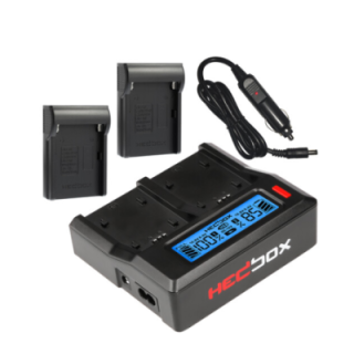 Hedbox RP-DC50/DFM50 - RP-DC50 Digital LCD Dual Battery Charger Kit with RP-DFM50 Battery Plates
