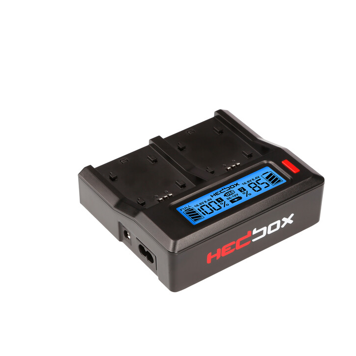 Hedbox RP-DC50/DFM50 - RP-DC50 Digital LCD Dual Battery Charger Kit with RP-DFM50 Battery Plates