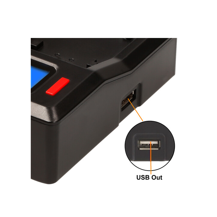 Hedbox RP-DC50/DFM50 - RP-DC50 Digital LCD Dual Battery Charger Kit with RP-DFM50 Battery Plates