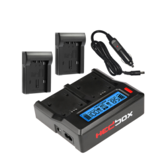Hedbox RP-DC50/DFZ100 - RP-DC50 Digital LCD Dual Battery Charger Kit with RP-DFZ100 Battery Plates