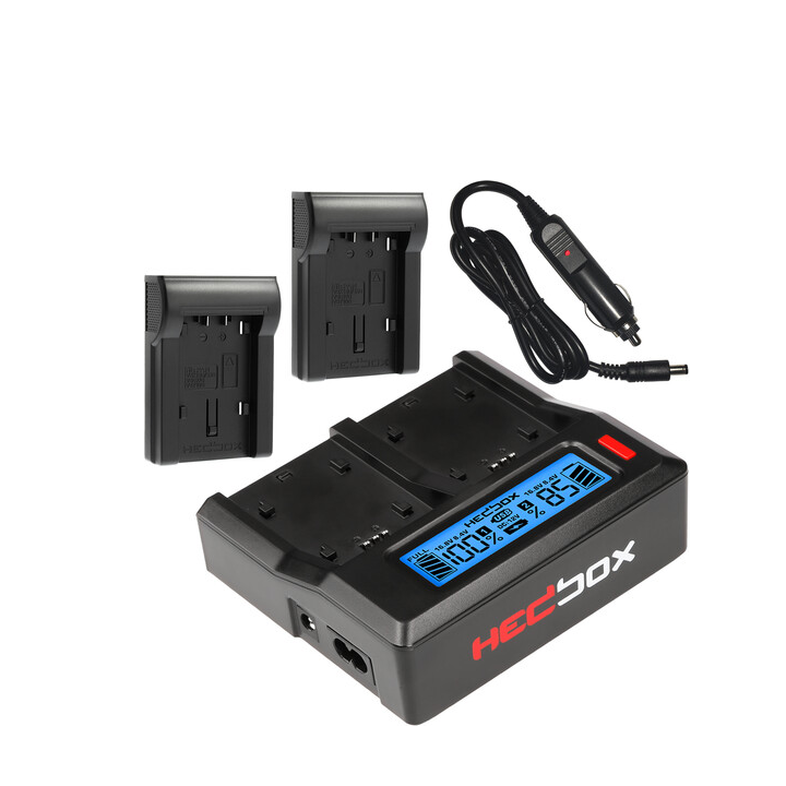 Hedbox RP-DC50/DFZ100 - RP-DC50 Digital LCD Dual Battery Charger Kit with RP-DFZ100 Battery Plates