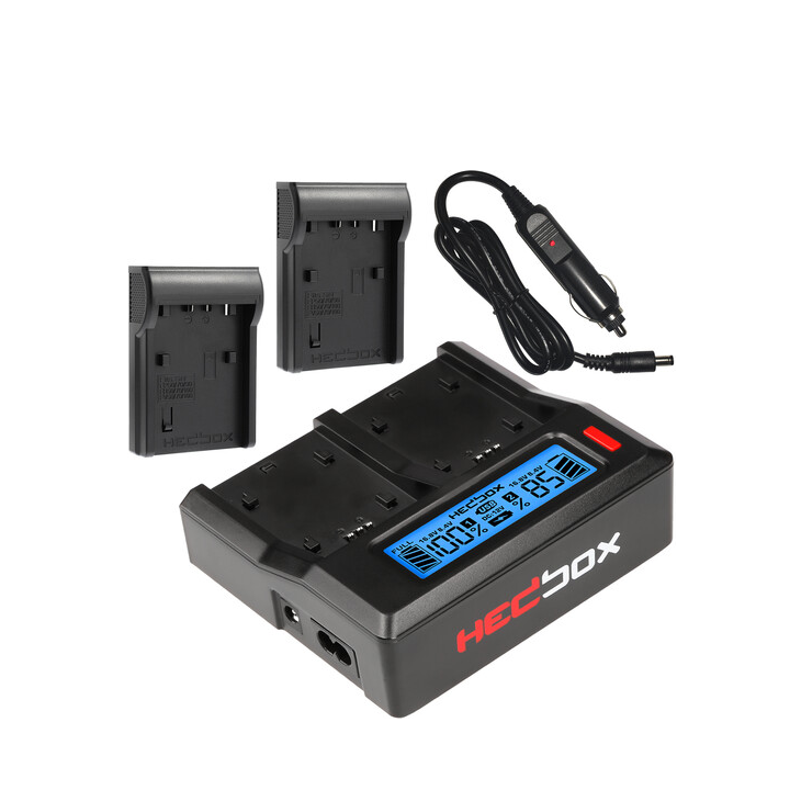 Hedbox RP-DC50/DFP50 - RP-DC50 Digital LCD Dual Battery Charger Kit with RP-DFP50 Battery Plates