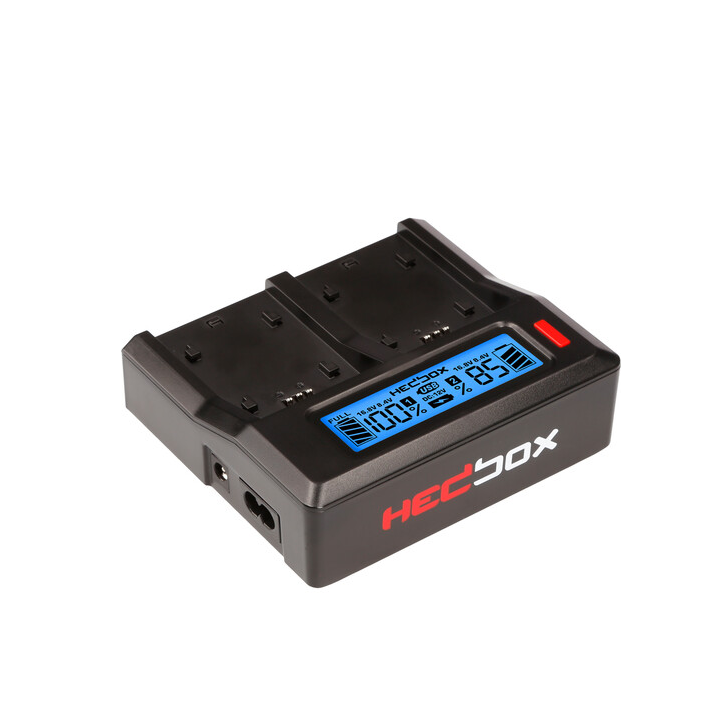 Hedbox RP-DC50/DFP50 - RP-DC50 Digital LCD Dual Battery Charger Kit with RP-DFP50 Battery Plates