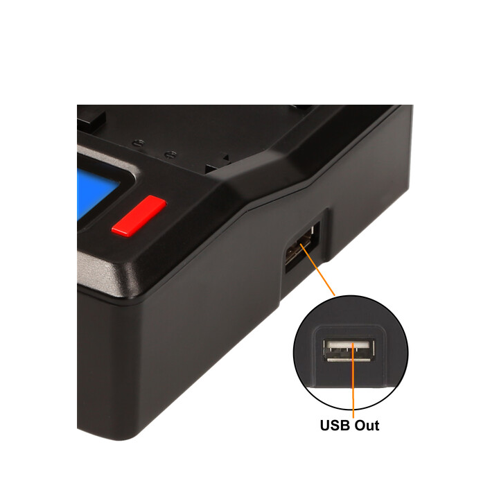 Hedbox RP-DC50/DFP50 - RP-DC50 Digital LCD Dual Battery Charger Kit with RP-DFP50 Battery Plates