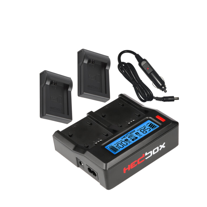 Hedbox RP-DC50/DFW50 - RP-DC50 Digital LCD Dual Battery Charger Kit with RP-DFW50 Battery Plates