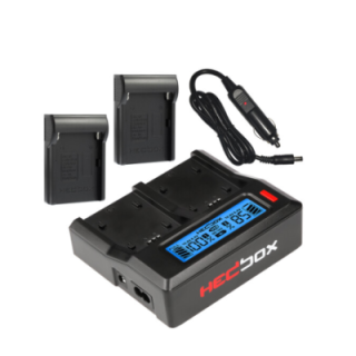 Hedbox RP-DC50/DBP975 - RP-DC50 Digital LCD Dual Battery Charger Kit with RP-DBP975 Battery Plates