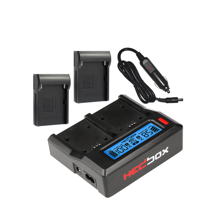 Hedbox RP-DC50/DBP975 - RP-DC50 Digital LCD Dual Battery Charger Kit with RP-DBP975 Battery Plates