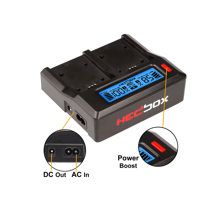 Hedbox RP-DC50/DD54 - RP-DC50 Digital LCD Dual Battery Charger Kit with RP-DD54 Battery Plates