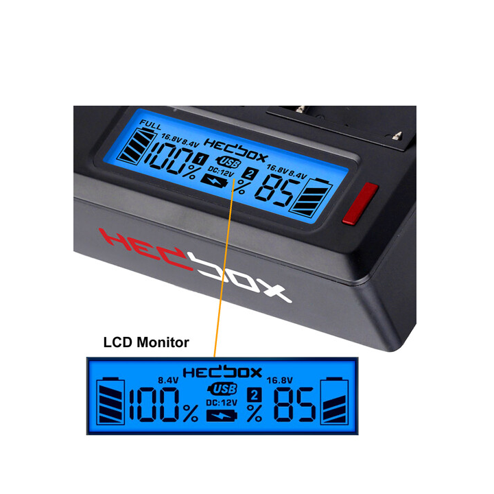 Hedbox RP-DC50/DD54 - RP-DC50 Digital LCD Dual Battery Charger Kit with RP-DD54 Battery Plates