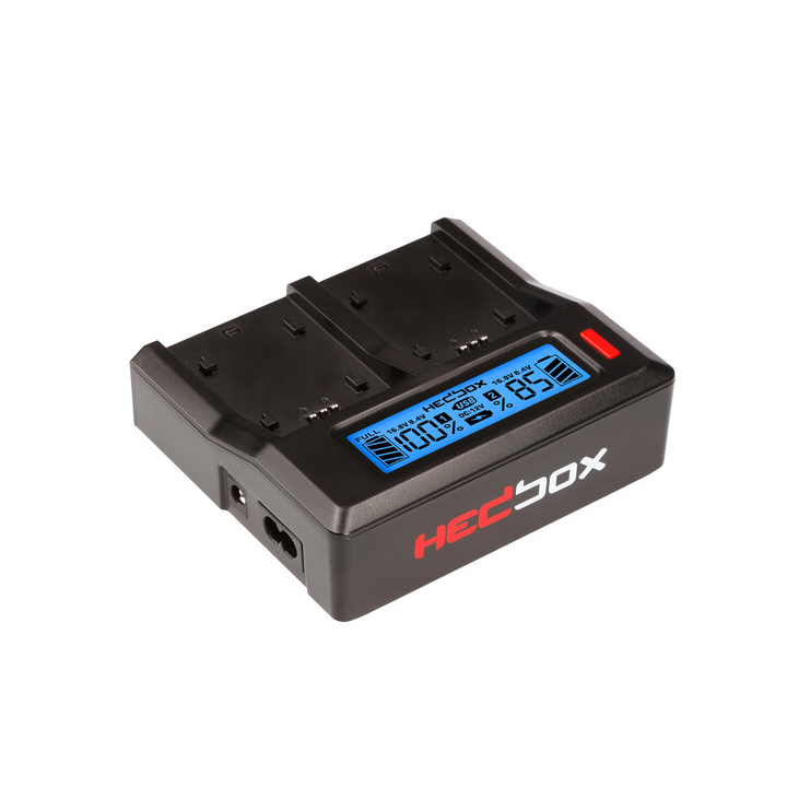 Hedbox RP-DC50/DLPE6 - RP-DC50 Digital LCD Dual Battery Charger Kit with RP-DLPE6 Battery Plates
