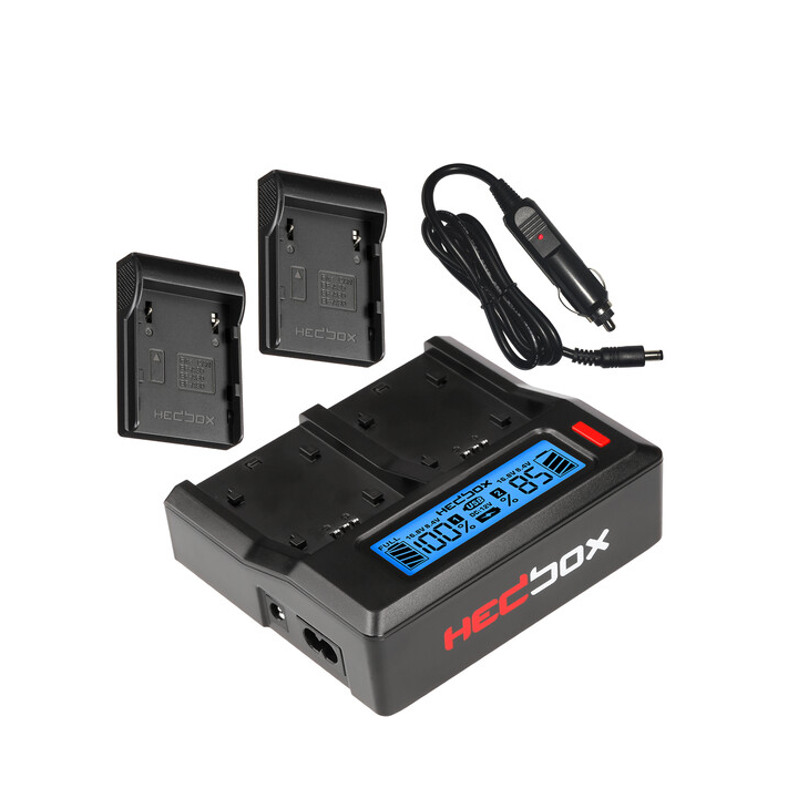 Hedbox RP-DC50/BPA60 - RP-DC50 Digital LCD Dual Battery Charger Kit with RP-BPA60 Battery Plates