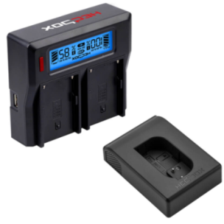 Hedbox RP-DC50/BLK22 - Dual Battery Charger with Battery Charger Plate