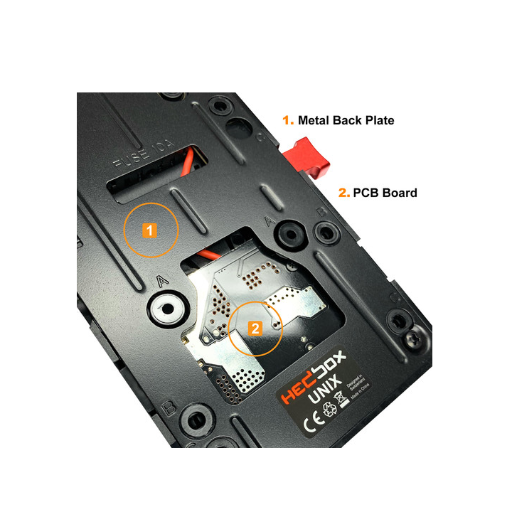Hedbox UNIX-DC - V-Mount Adapter Power Plate with 2.1mm DC Barrel Cable