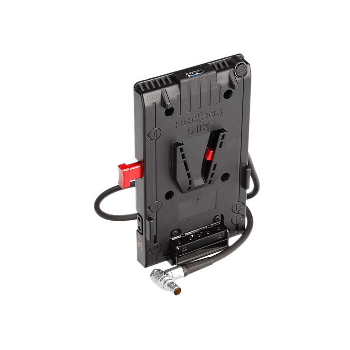 Hedbox UNIX-0BL - V-Mount Adapter Power Plate with 2-Pin LEMO 0B Right-Angle Cable