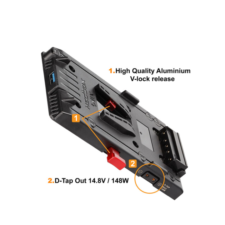 Hedbox UNIX-FX9 - Aluminum Power V-Lock Plate