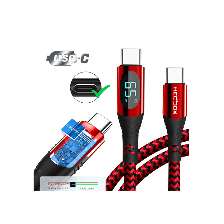 Hedbox RPC-D65W - USB-C LED Charge Cable (3.9')