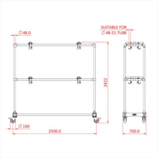 Doughty G3507 - 2.5m Meat Rack