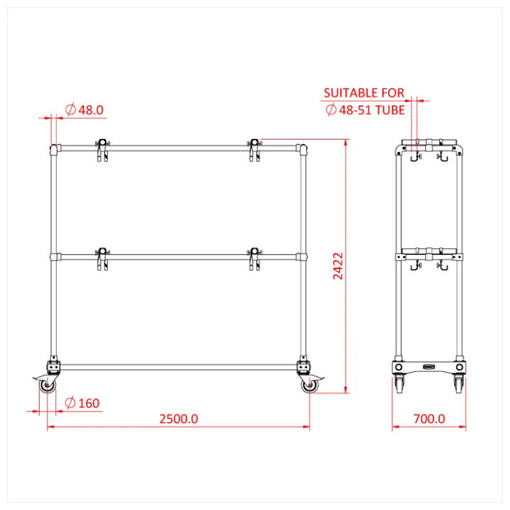Doughty G3507 - 2.5m Meat Rack
