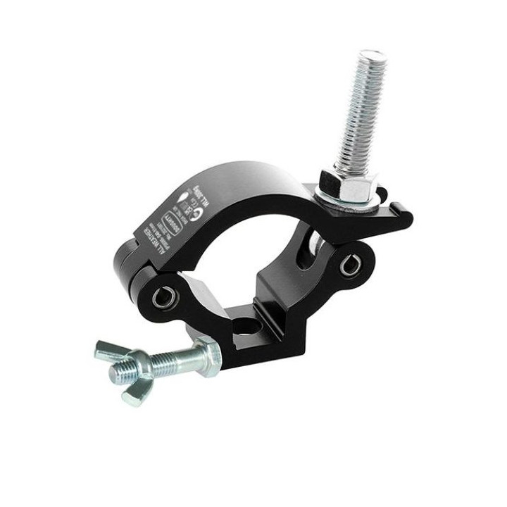 Doughty IP58086 - Slimline Lightweight Hook Clamp (Black) - Stainless Steel Fixings