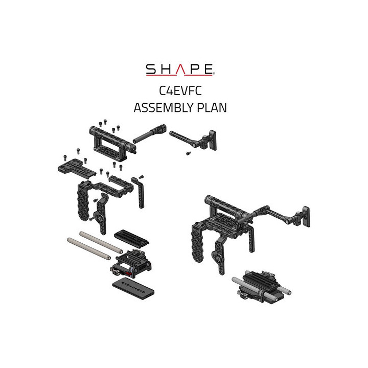 Shape C4EVFC - Cage with Top Handle & EVF Mount for Canon EOS C400