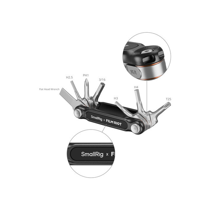 SmallRig 4374 - x FILM RIOT 7-in-1 Folding Wrench Set (Black)