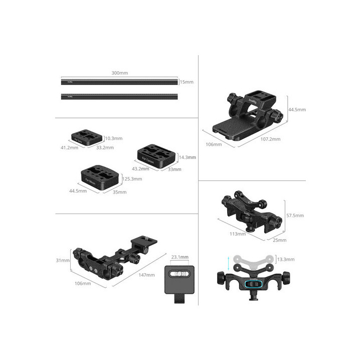 SmallRig 4722 - Wildlife Photography Lens Support Kit (Touch & Go Plate S)