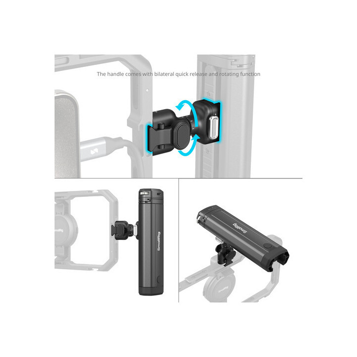 SmallRig 4841 - Rotatable Bilateral Quick Release Side Handle with Wireless Control and M.2 SSD Enclosure